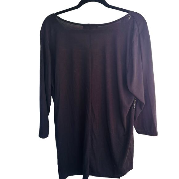 Ellen Tracy Black Tunic Top Black Sequins Womans Plus Sz 2X Long Sleeve Sparkly - Picture 8 of 10